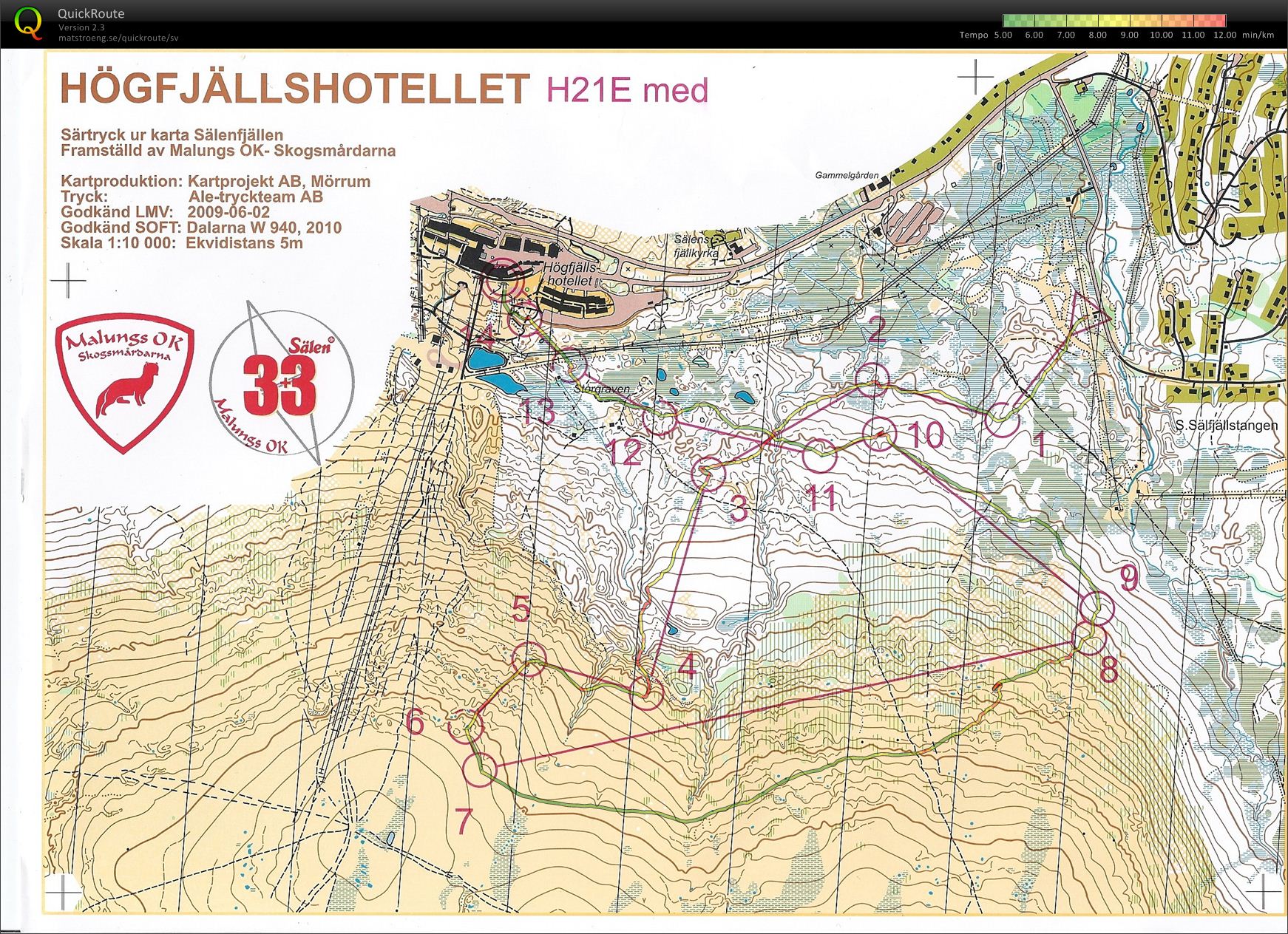 Middle Högfjällshotellet, H21 course from 3+3 2011 (2011-07-11)