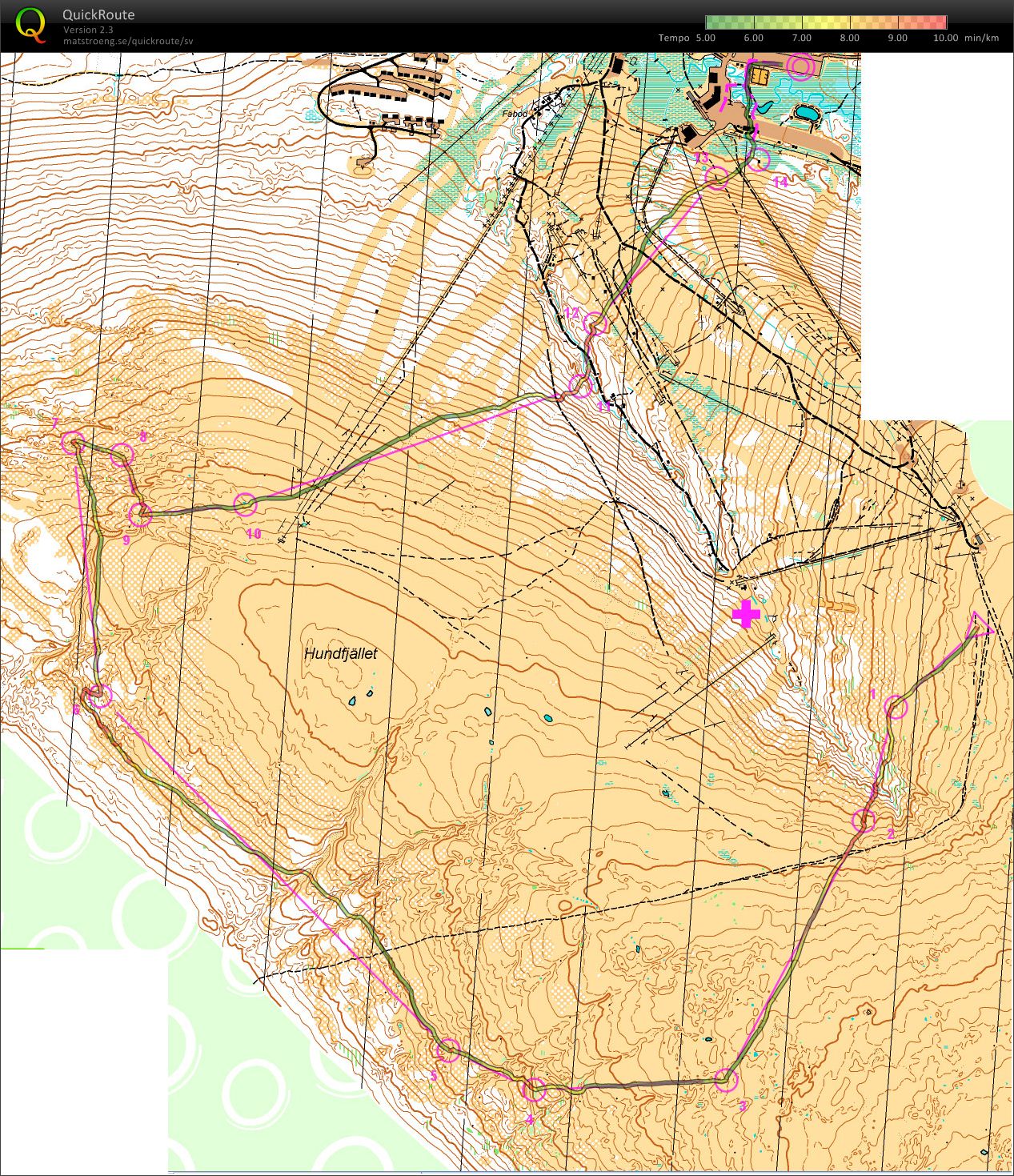 Course D21SE from O-Ringen 2008 E4 Hundfjället (2011-07-17)