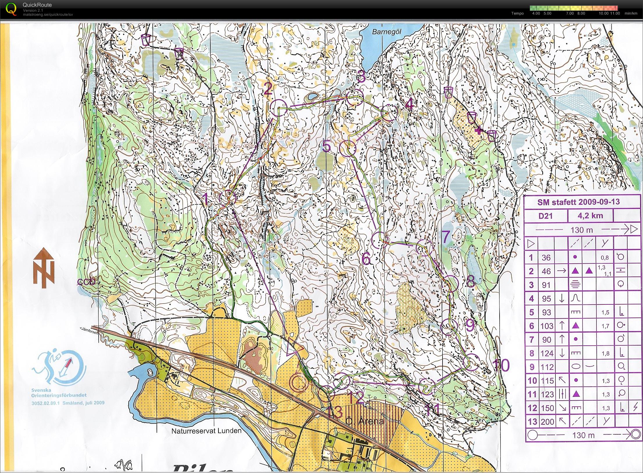 SM stafett 2nd leg (13-09-2009)