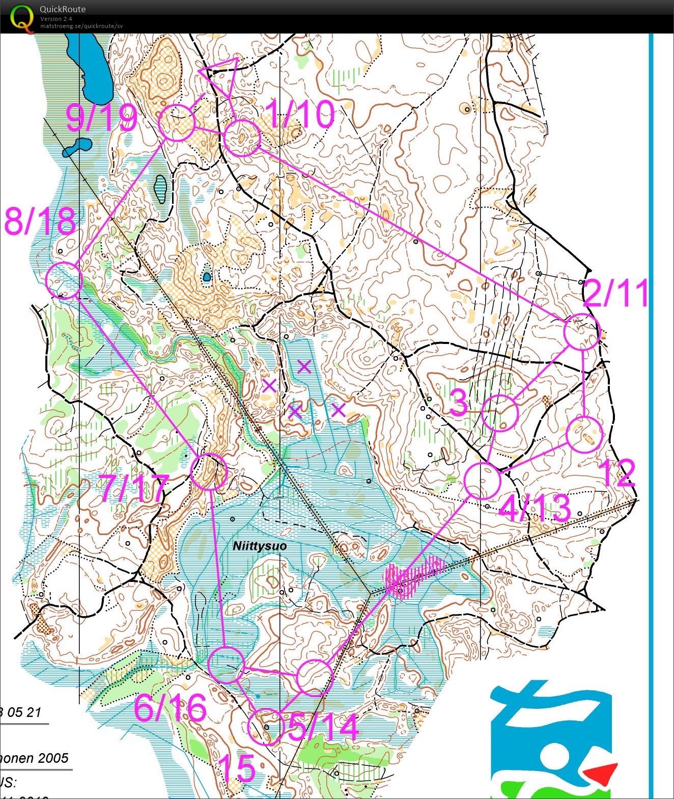 Route choice Tipasoja loop 1 (18-06-2013)