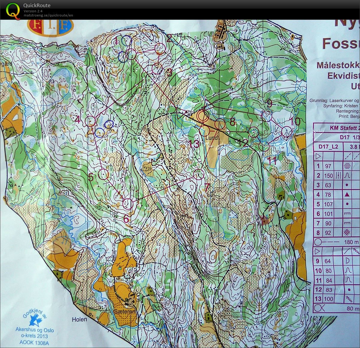 KM stafett Oslo Fossum  (01/09/2013)