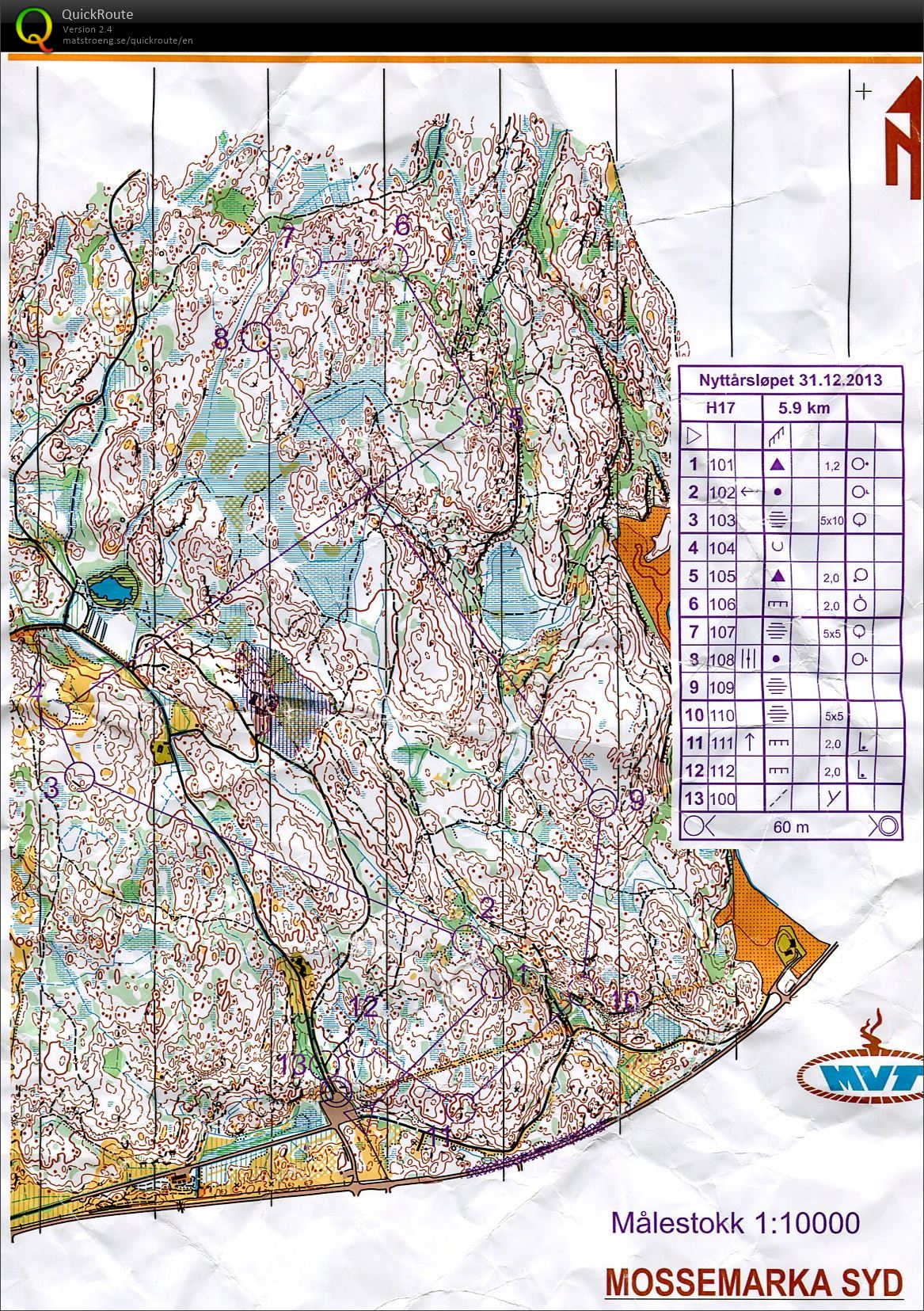 Nyttårslöpet Mossemarka (2013-12-31)