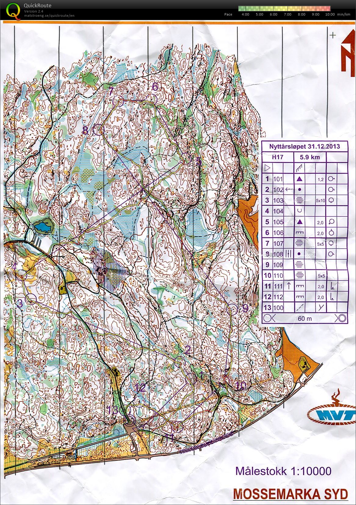 Nyttårslöpet Mossemarka (2013-12-31)