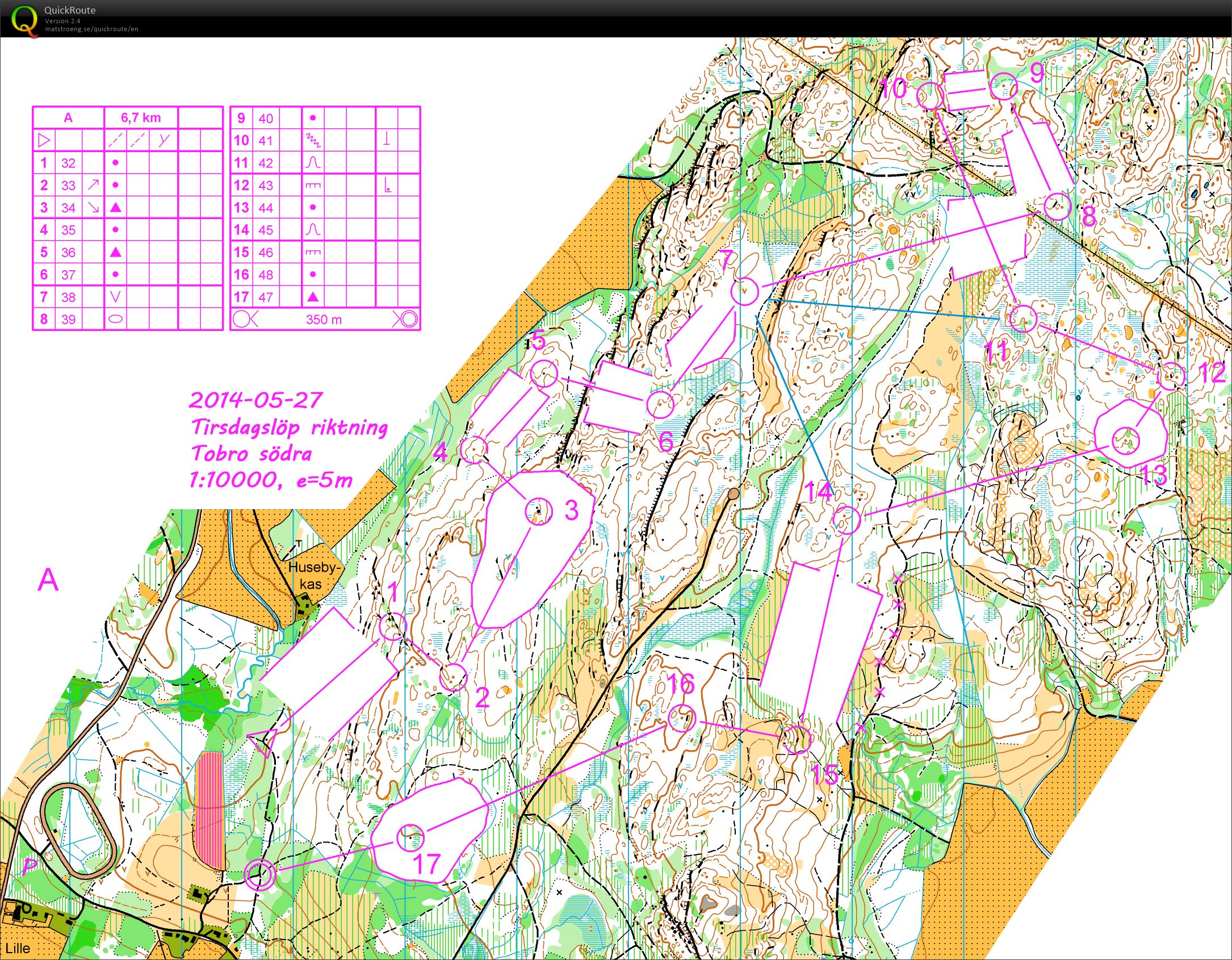 Tirsdagslöp Tobro södra riktning (2014-05-27)