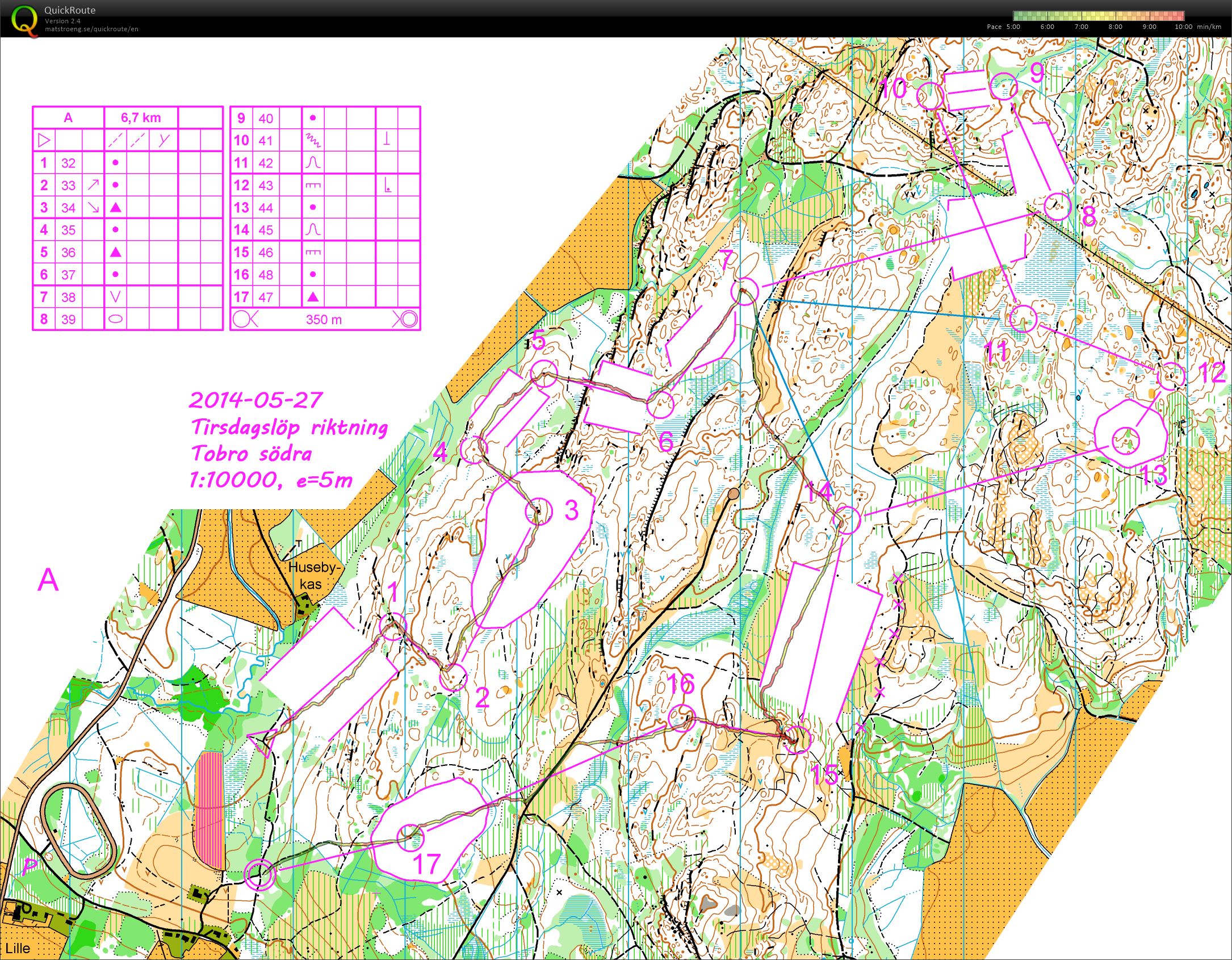 Tirsdagslöp Tobro södra riktning (2014-05-27)