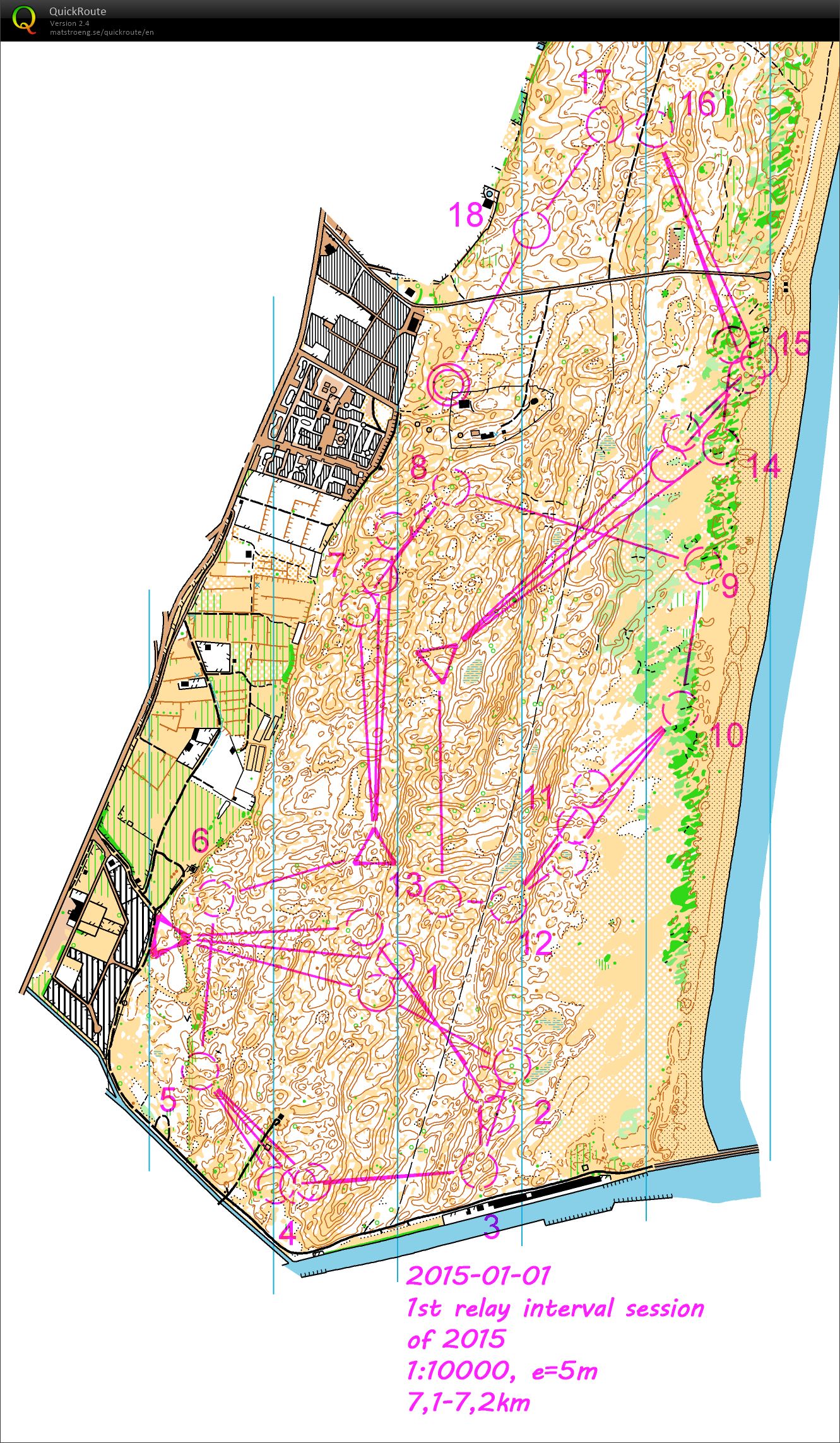 Relay intervals Guardamar Norte (2015-01-01)