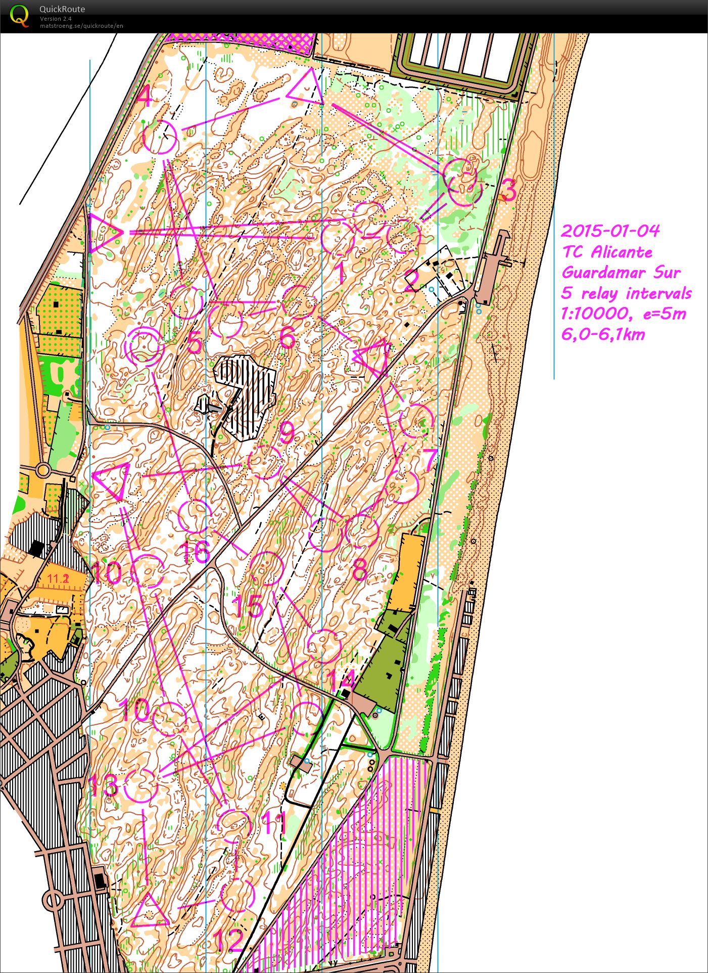 Relay intervals Guardamar S (04.01.2015)