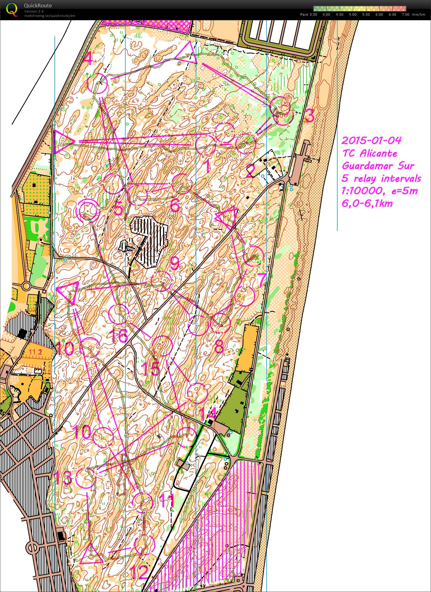 Relay intervals Guardamar S (04.01.2015)