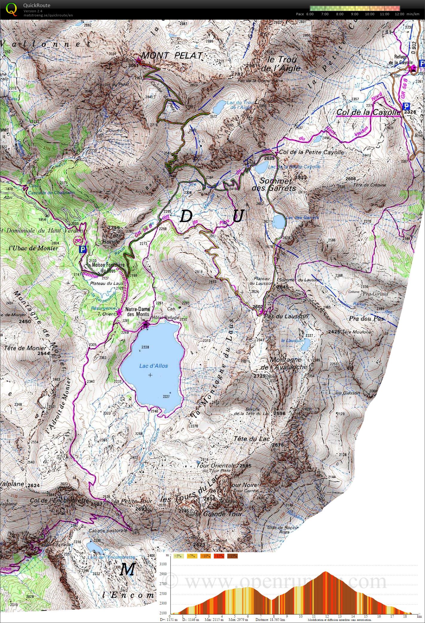 Mont Pelat 3051m hike/run (07-07-2015)