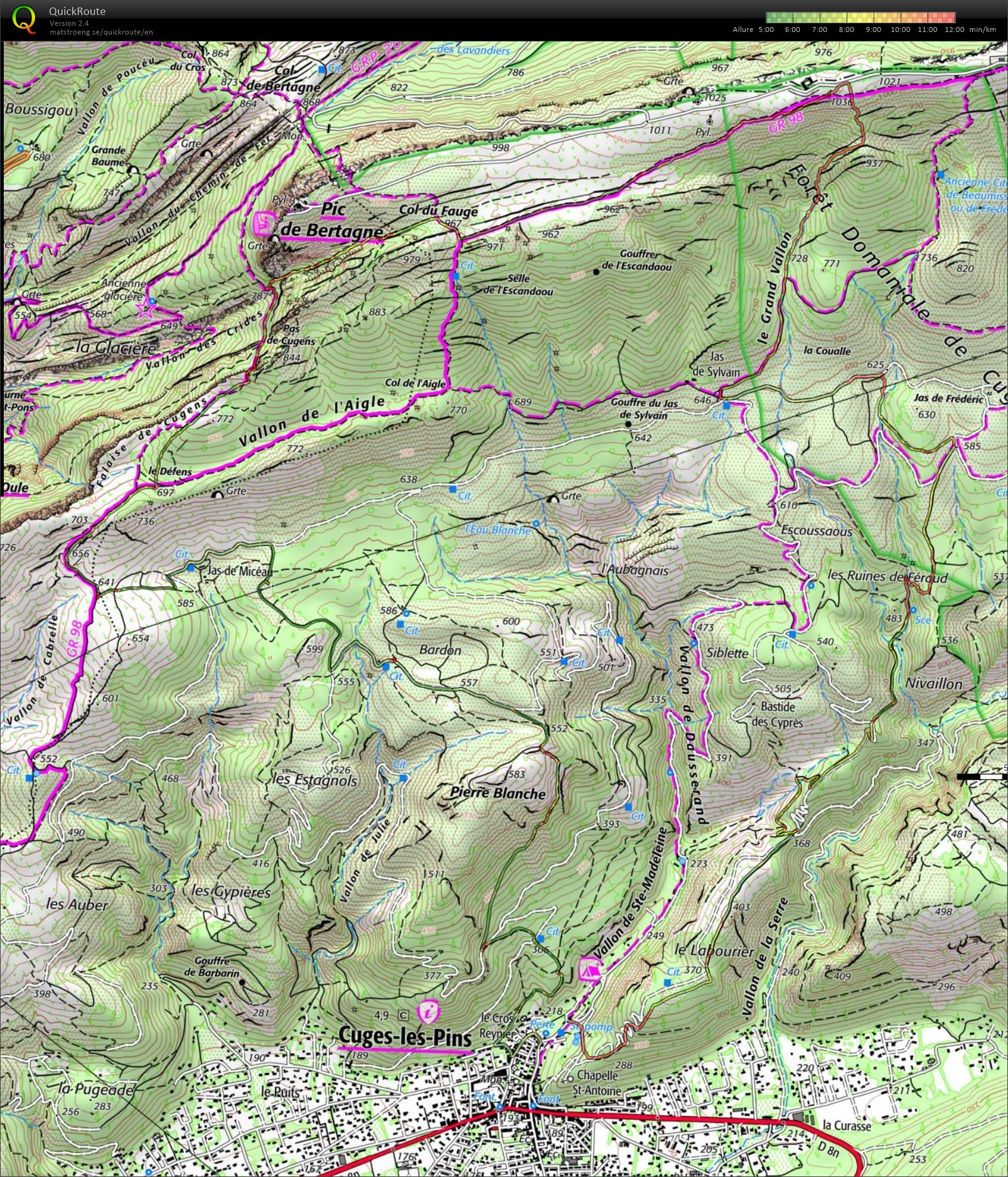 Training on the course of the Trail de la Sainte Baume (2019-10-03)